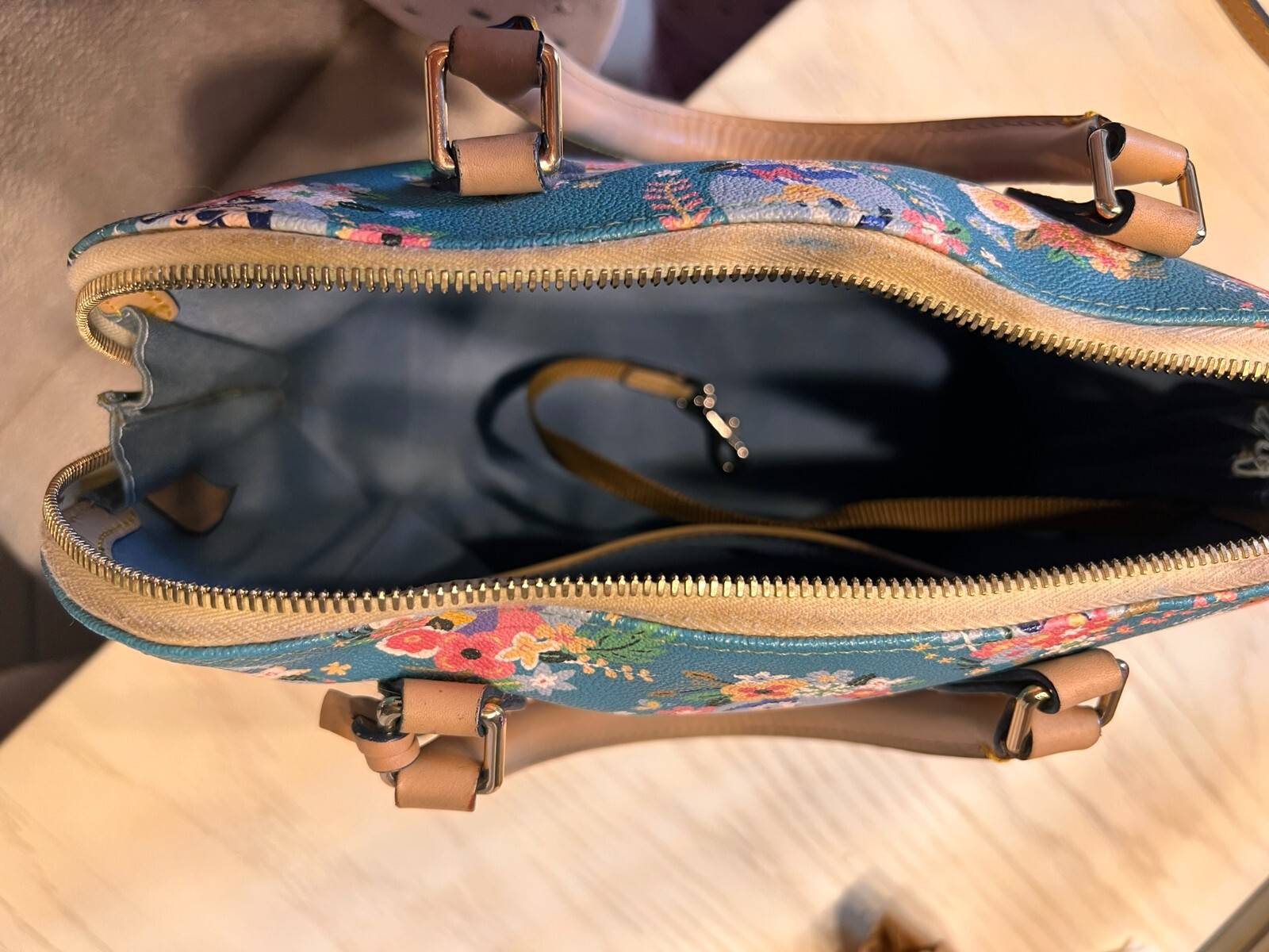 Disney Dooney & Bourke 2014 Flower & Garden Figment Satchel Purse Bag Green EUC