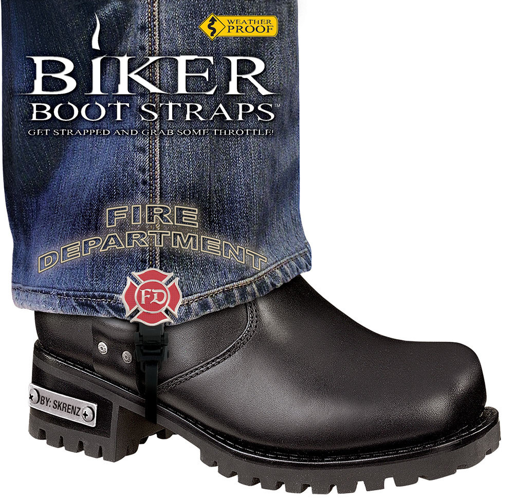 4" Fire Department Biker Boot Straps