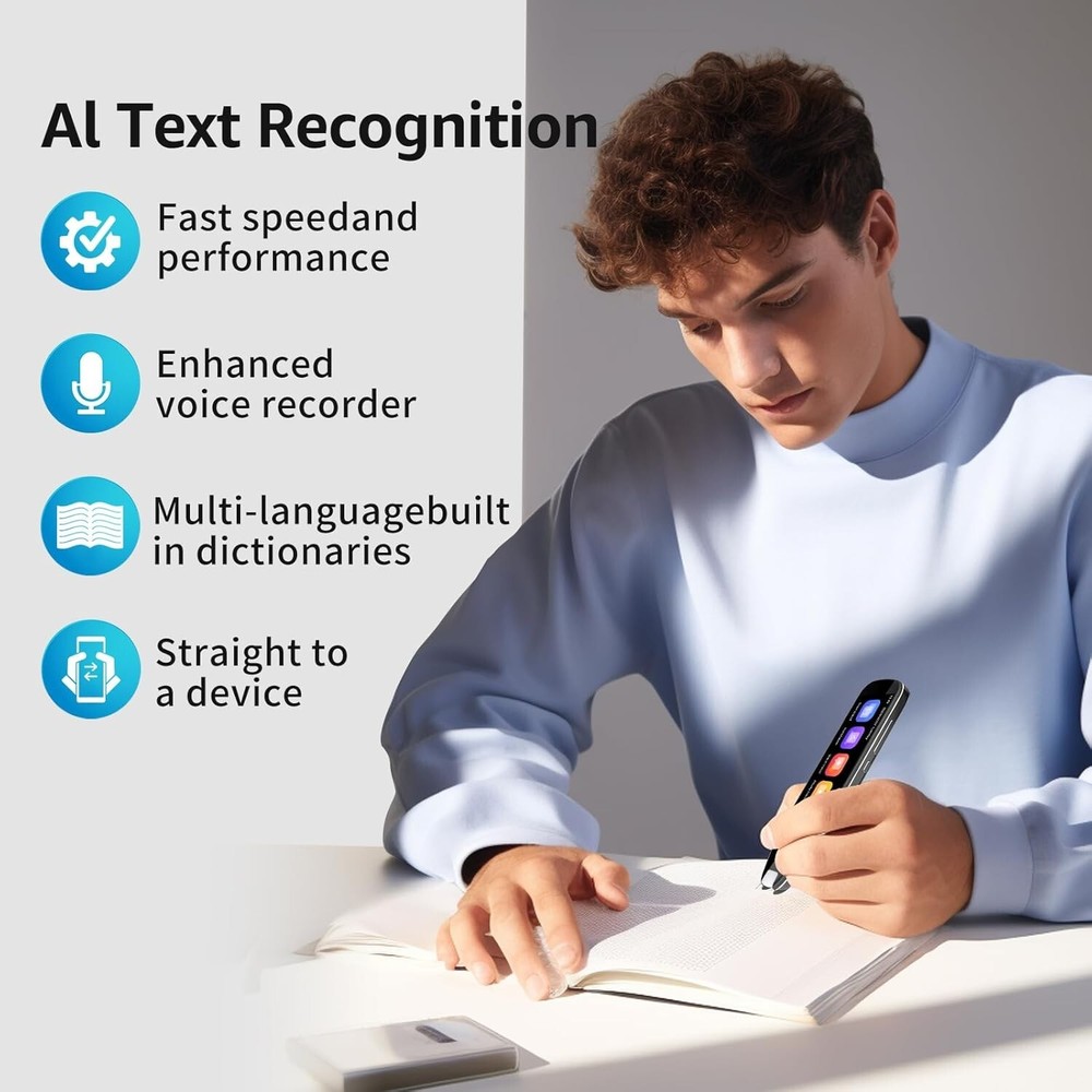 Navitomoon S7 Language Translator Pen, OCR Digital Pen Reader, Text