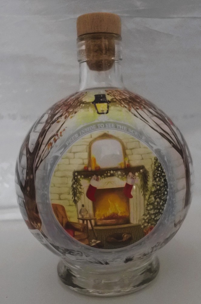 Empty Liqueur Bottle Orange & Gingerbread Light Up Snow Globe