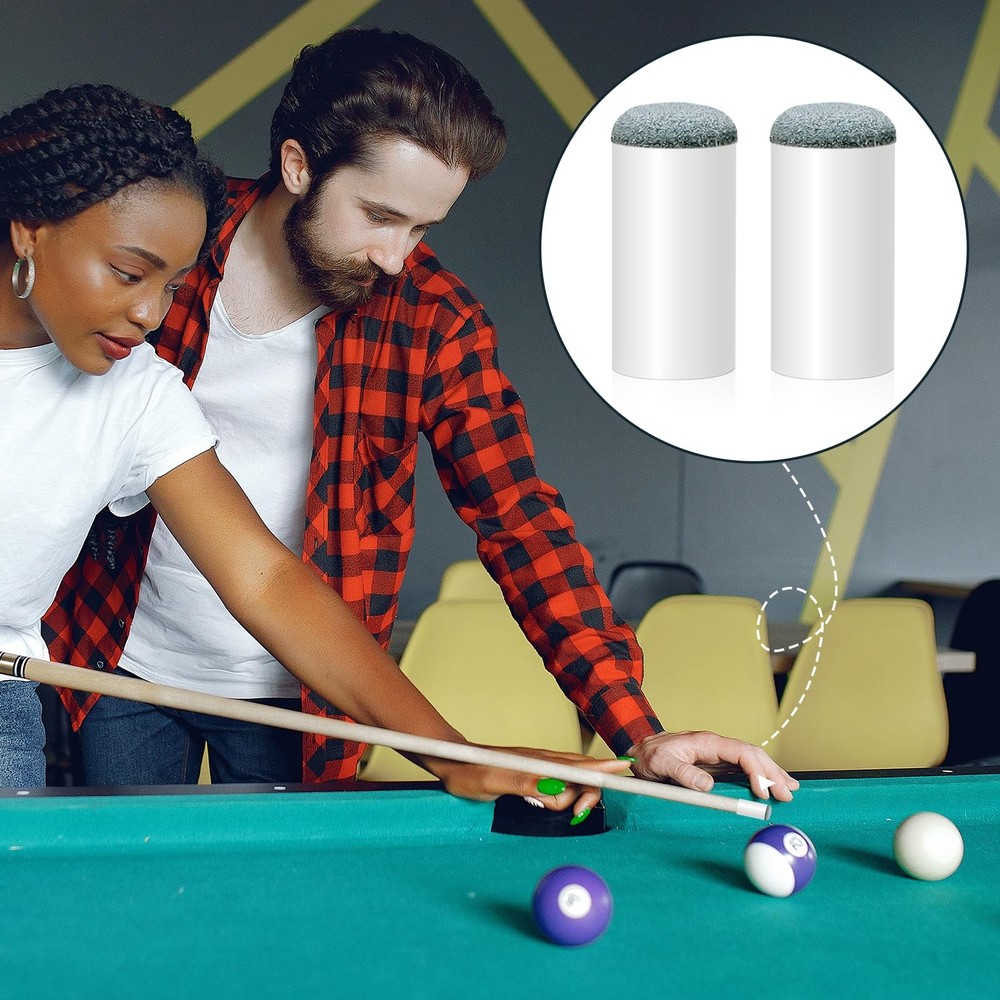 13mm Billiard Pool Cue Tips - 20 Pack Slip-On Replacement Set