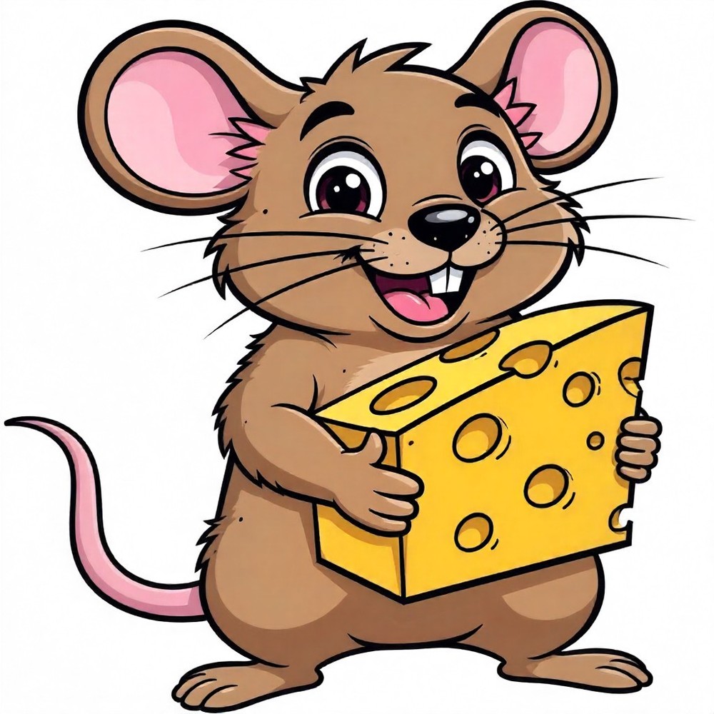 30 Custom Little Mouse With Cheese Personalized Address Labels