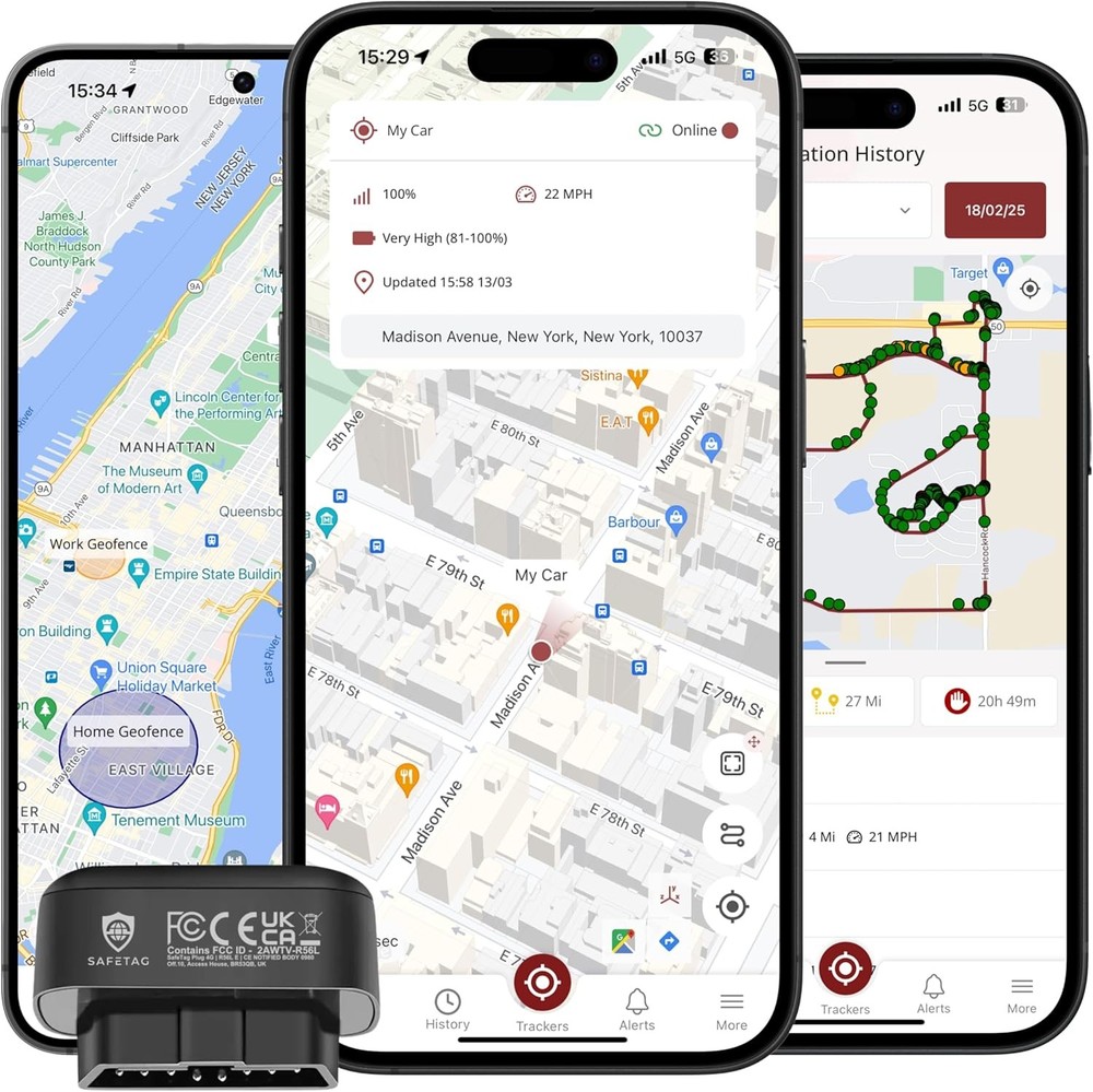 Plug - 4G LTE Car GPS Tracker, Vehicle Location Every 10-30 Seconds, Multiple Ge