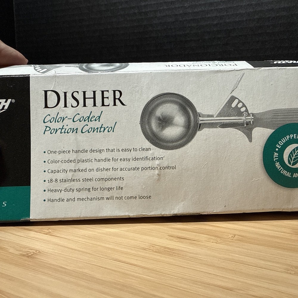 Portion Control Disher White Spring Loaded 5 1/3 oz Portion Control Plate