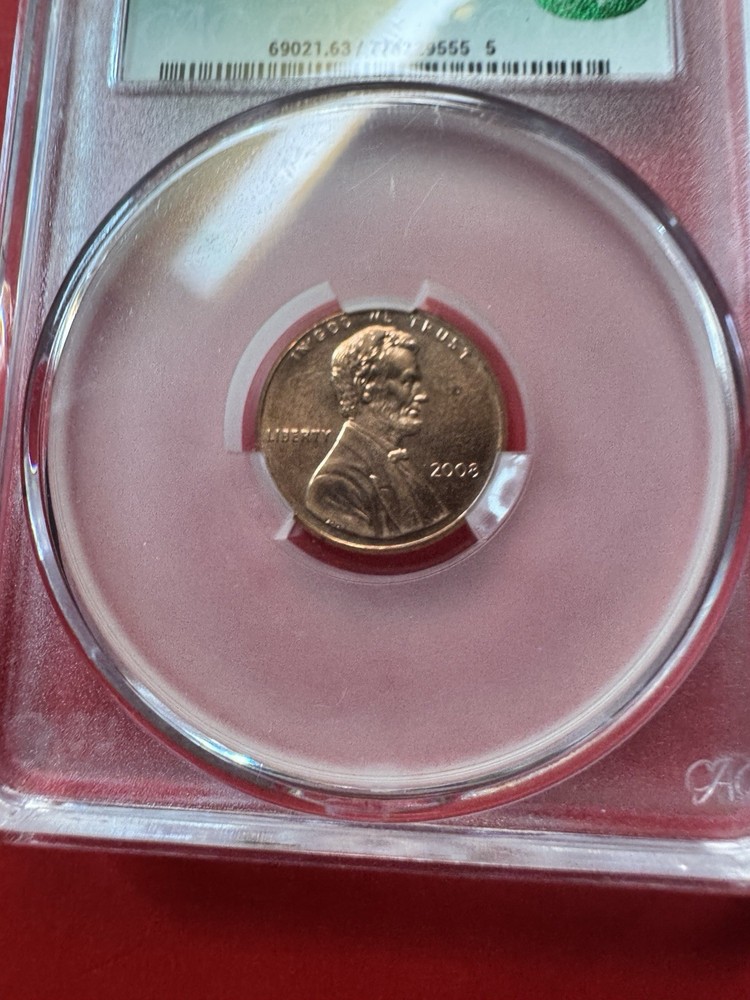 2008 Lincoln Cent CAC MS 63 Red
