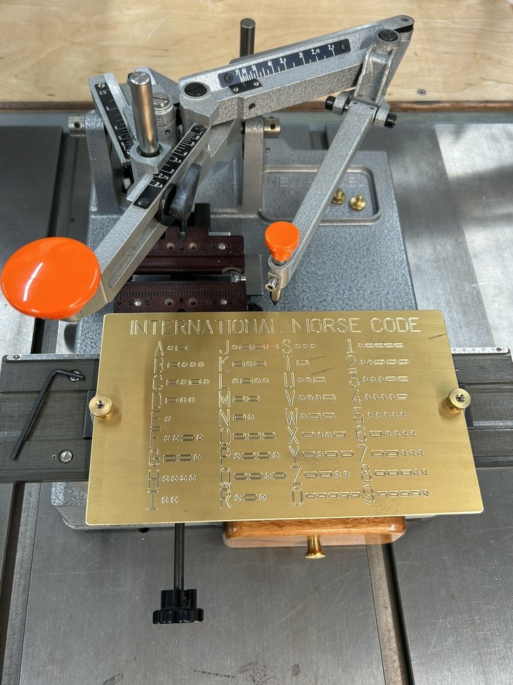 MORSE CODE HAM RADIO SOLID BRASS ENGRAVING PLATE OR DISPLAY PLATE FOR NEW HERMES