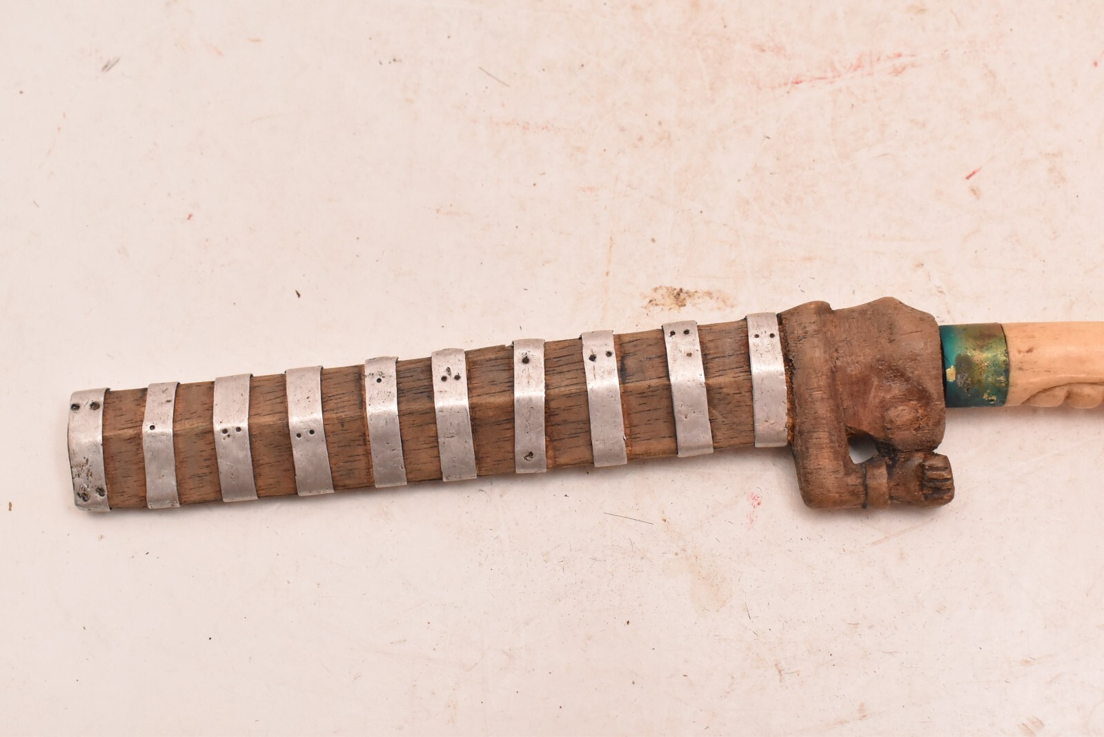 Antique Indonesian TUMBOK Dagger Bali Balinese Lombok Knife Weapon 10"