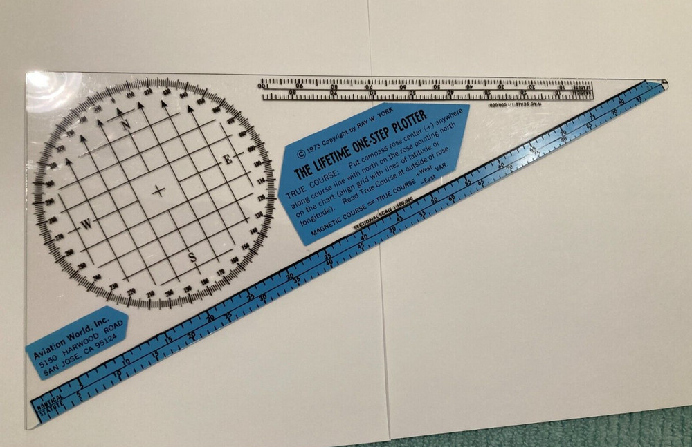 Vintage:  1973 True Course Aviation Plotter Template - Aviation World Inc.