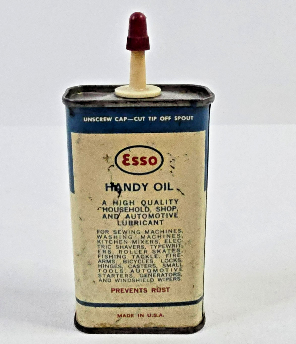 Vintage ESSO Handy Oil Tin Advertising Oil Can S100a