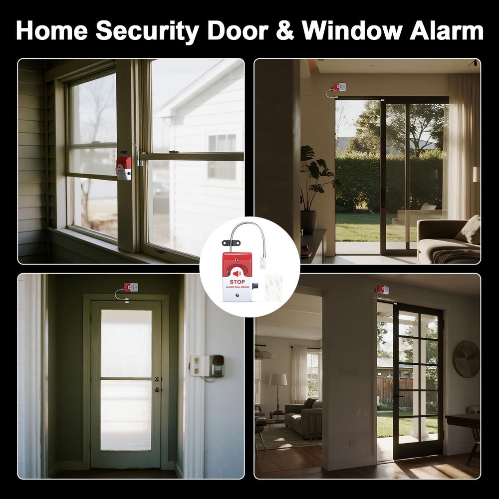 Exit Door Alarm with 110dB Siren, Emergency Exit Security Device, Easy Instal...