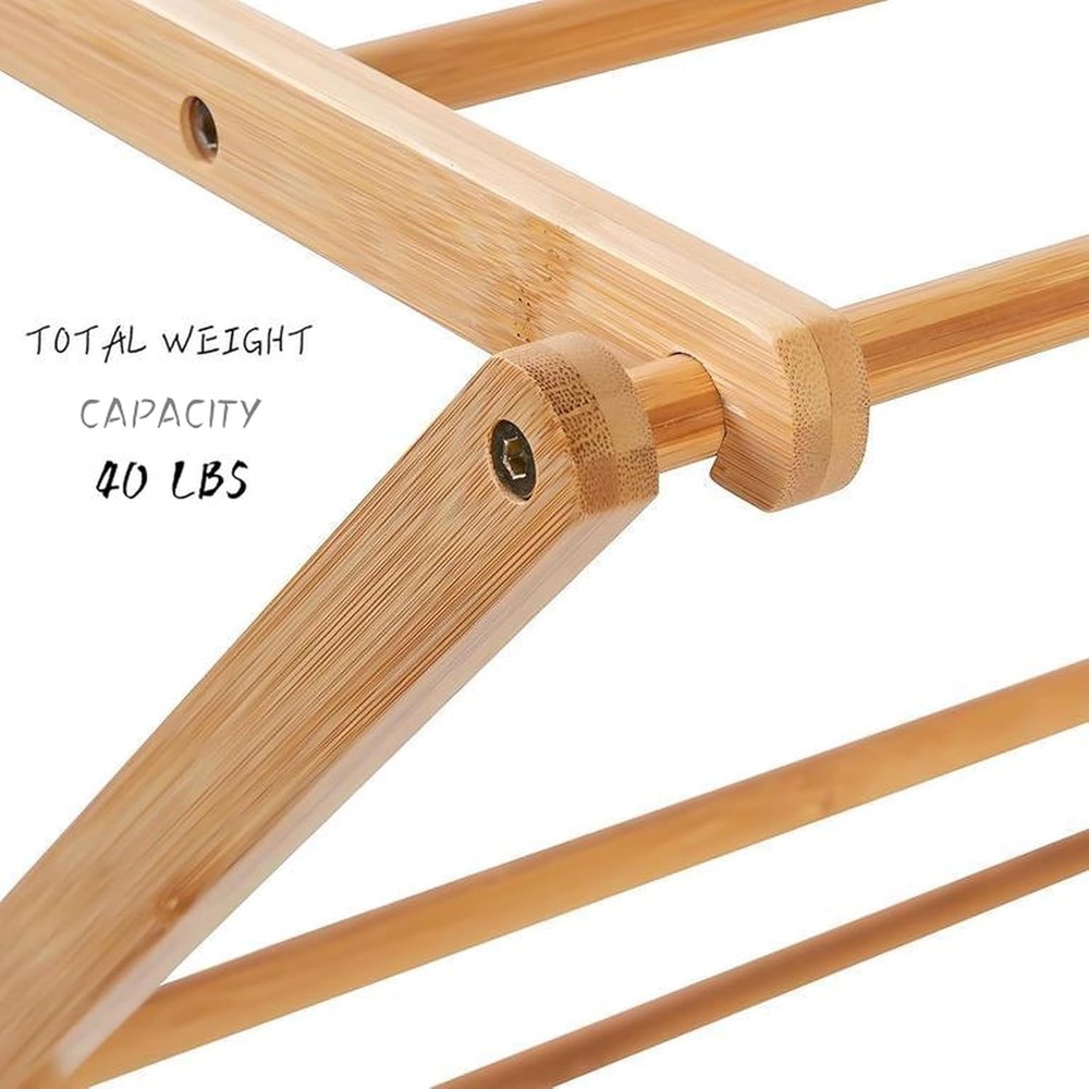 Bamboo Drying Rack - Foldable Drying Rack for Indoor/Outdoor Use