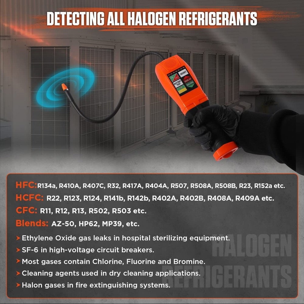 CMTOOL Refrigerant Leak Detector Kit, Freon Detector, CFCs HCFCs orange