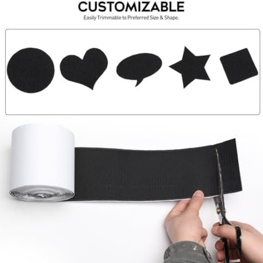 4.4 Inches x 7 Feet Strong Sticky Back Heavy Duty Hook and Loop Tape Adhesive