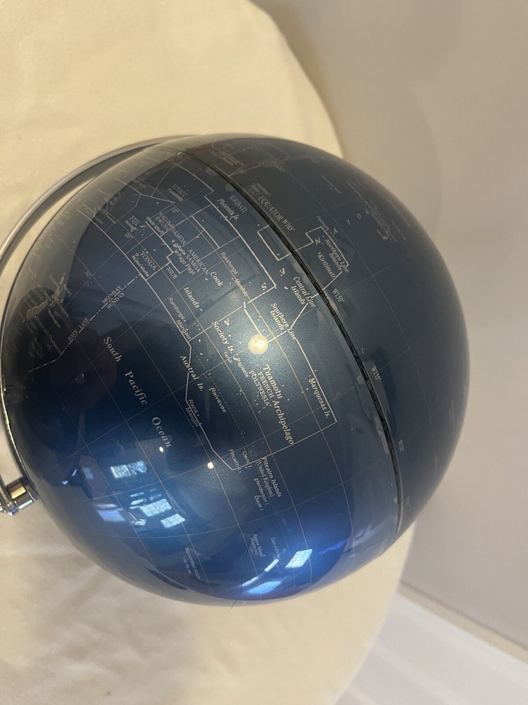 🔥RARE Chrome Base Gray and Blue colored 10” Diameter Globe🔥