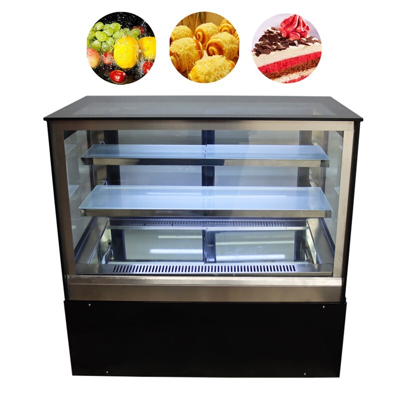 220V Electric Countertop Right-Angle Cake Visual Showcase Automatic Defrost 300W