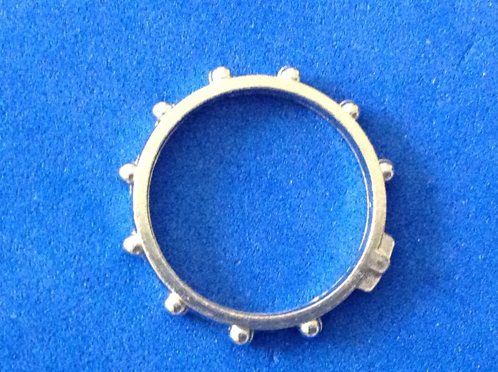 Cross Rosary Ring Ring Size 9 Silver Tone Oxidized Metal 1 Decade Prayer Ring