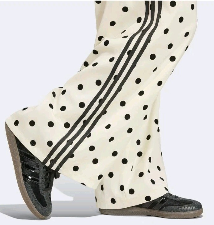 Adidas SATIN POLKA DOTS WIDE LEG PANTS XL New Nwt