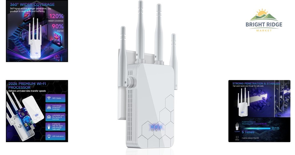 Wireless Router Amplifier with Extended Range for Enhanced Home WiFi Performance