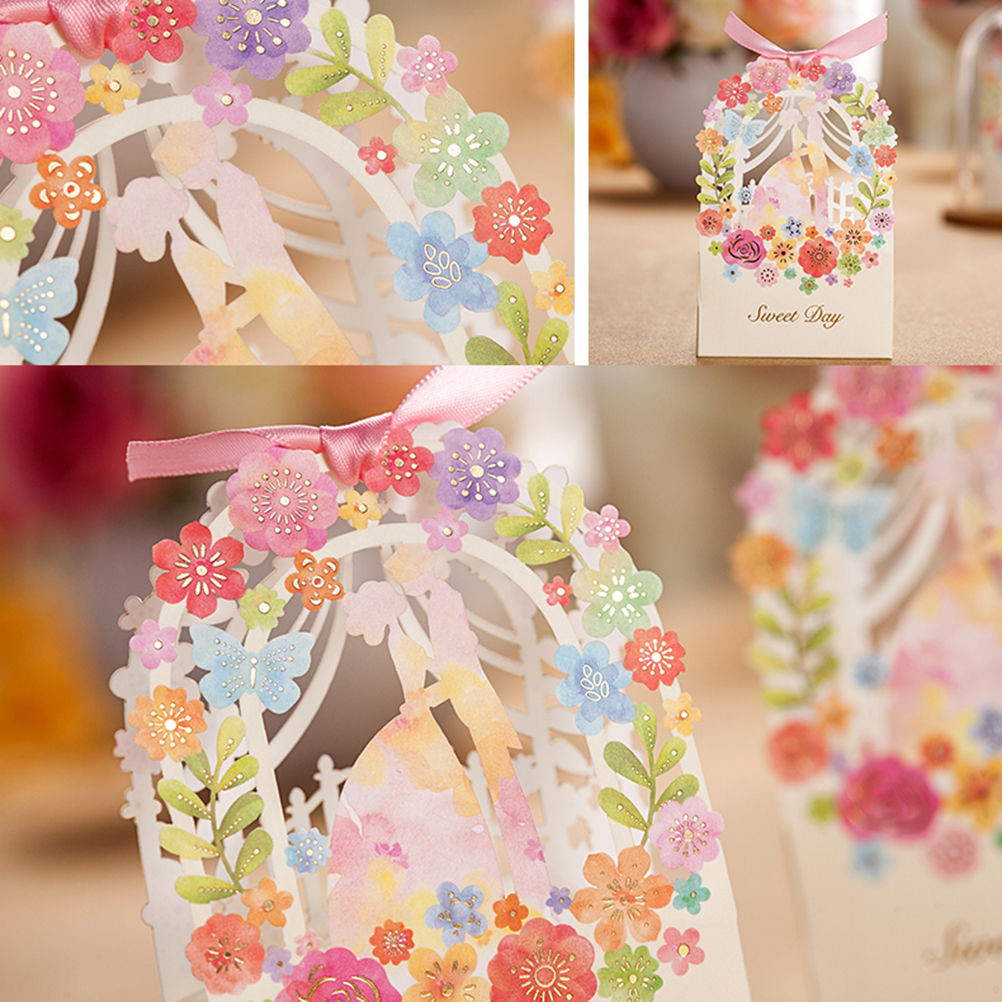 280pcs Favor Ribbon Gift Box Candy Boxes Wedding Boxes Gift Favor Flower Party