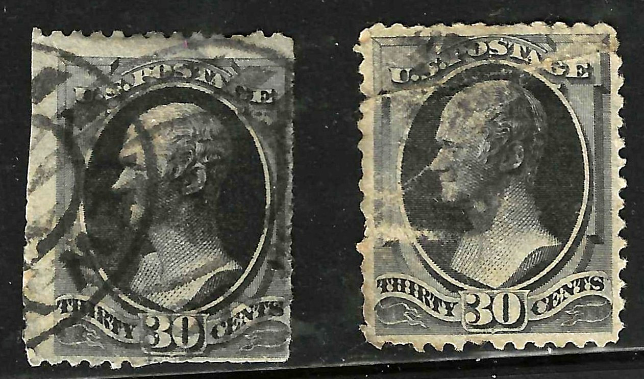 Sc #154/165/190 Decent Spacefillers 30 Cent Hamilton Banknote 1873 US 87A31