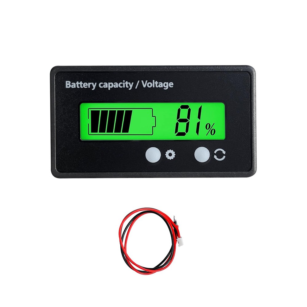Golf Cart Battery Meter LCD Voltage Capacity Indicator