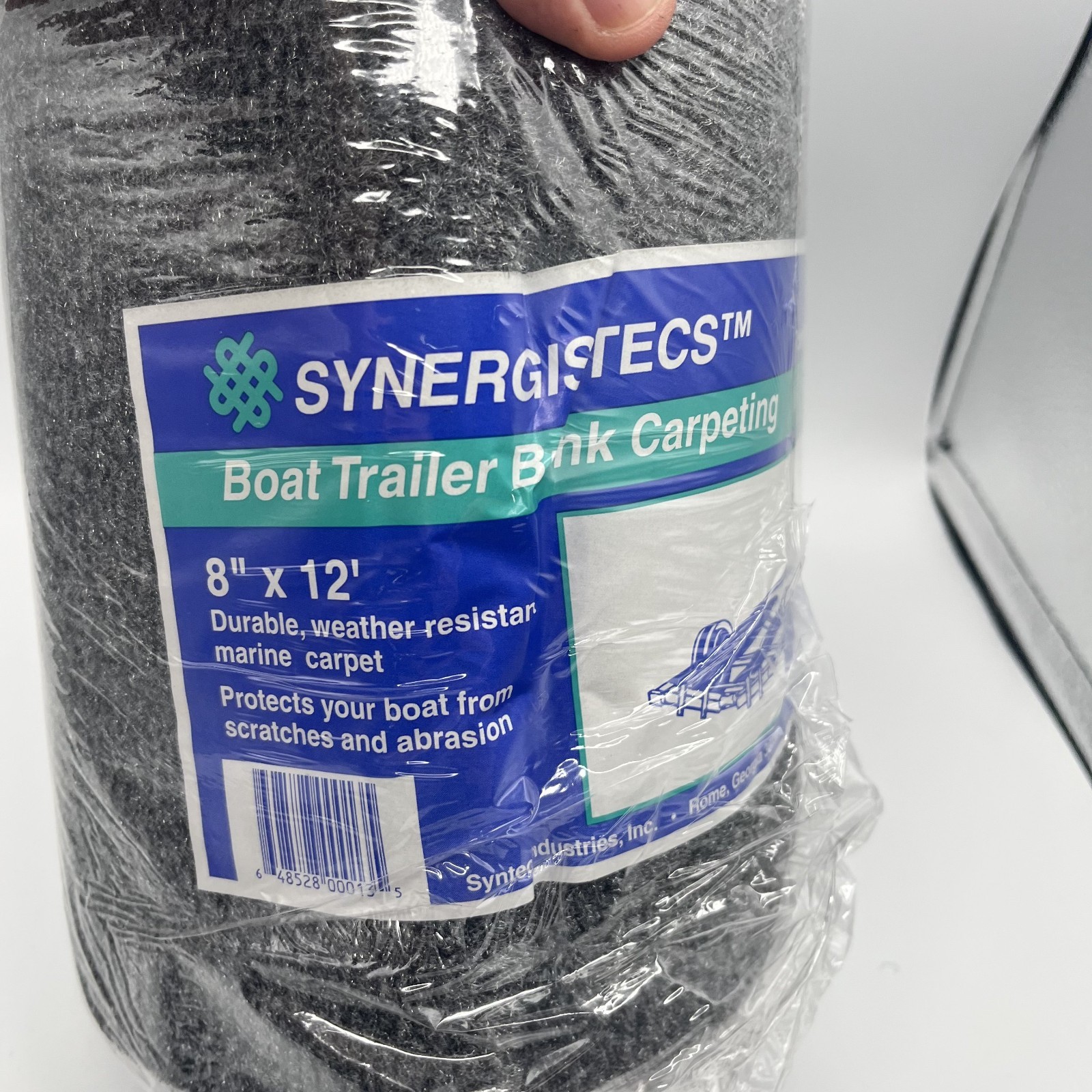Syntec 8" x 12' Charcoal Trailer Bunk Carpeting for Boat Trailers - 16oz
