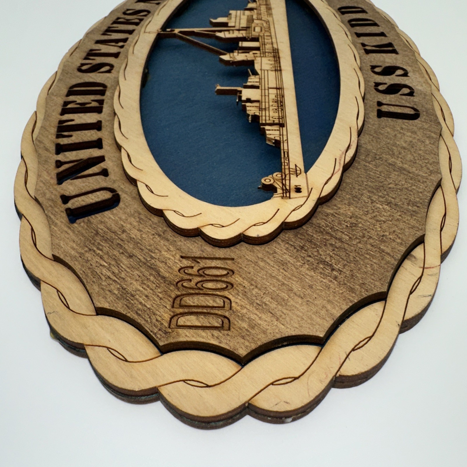 US Navy USS Kidd DD661 Wooden 3D Laser Cut Wall Decor Military Ship Plaque