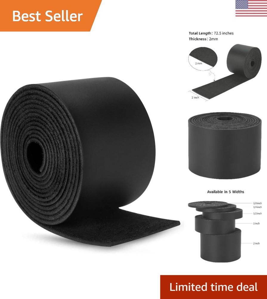 Soft, Waterproof 2 Inch Black Leather Strips - Versatile Crafting Material