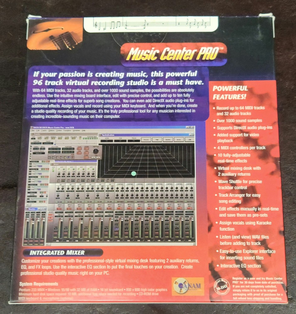 Vintage 2000 Data Becker Music Center Pro Software, Complete/Win 95/EUC