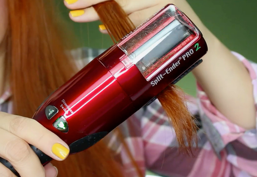 Split Ender PRO2 Cordless Rechargeable for Damaged Split Ends, Hair Trimmer Red