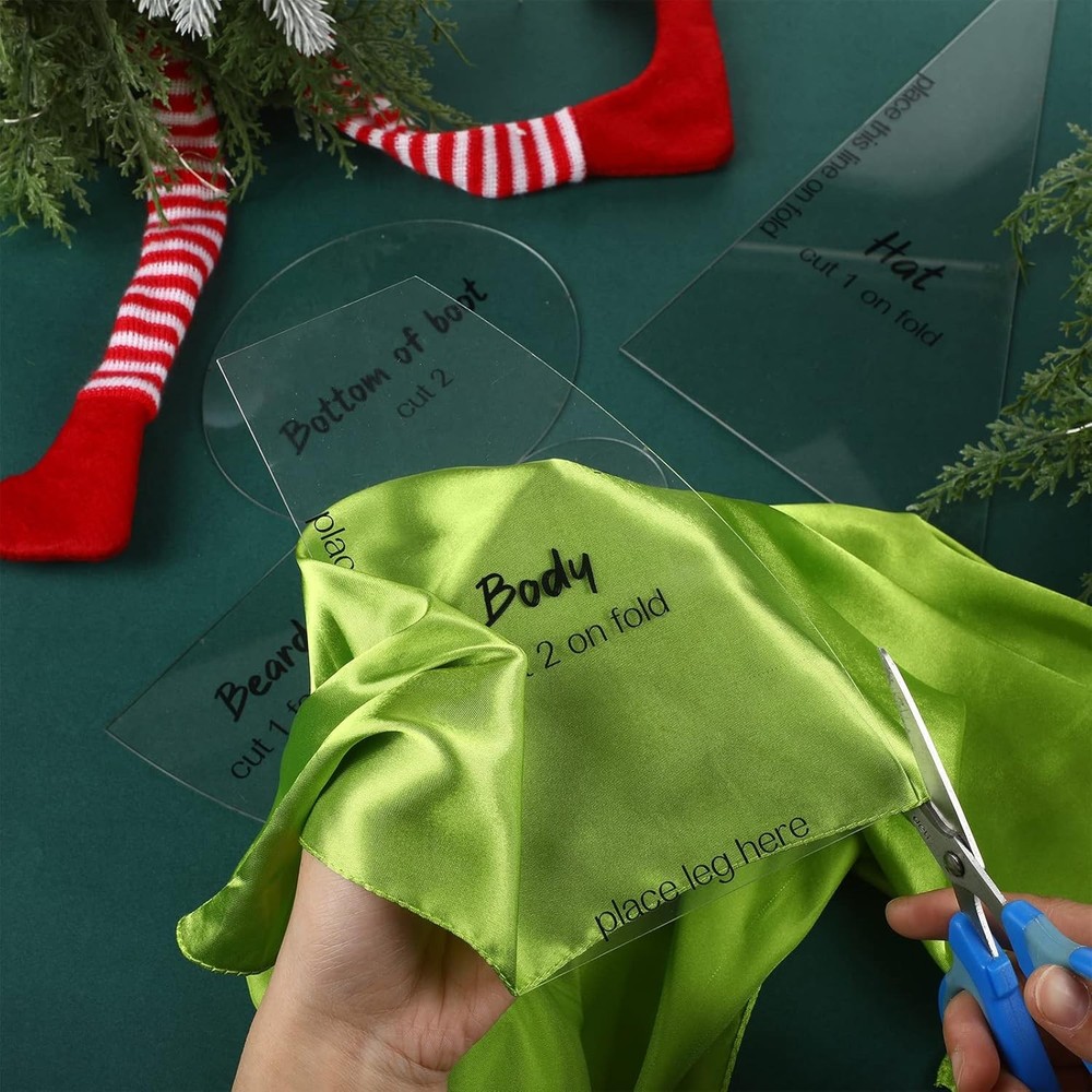 Jutom 11 Pcs Christmas Gnome Patterns for Sewing Basic transparent