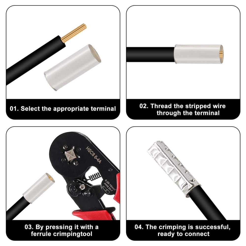 Wire Ferrules Kit 166PCS Copper Crimp Terminal Set Assorted