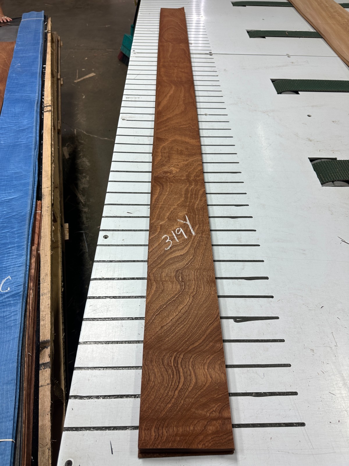 Mahogany Raw Wood Veneer 2 sheets 93'' x 5'' 319Y