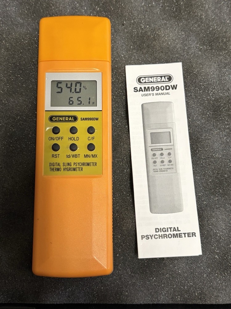 General SAM990DW digital thermometer hygrometer and psychrometer