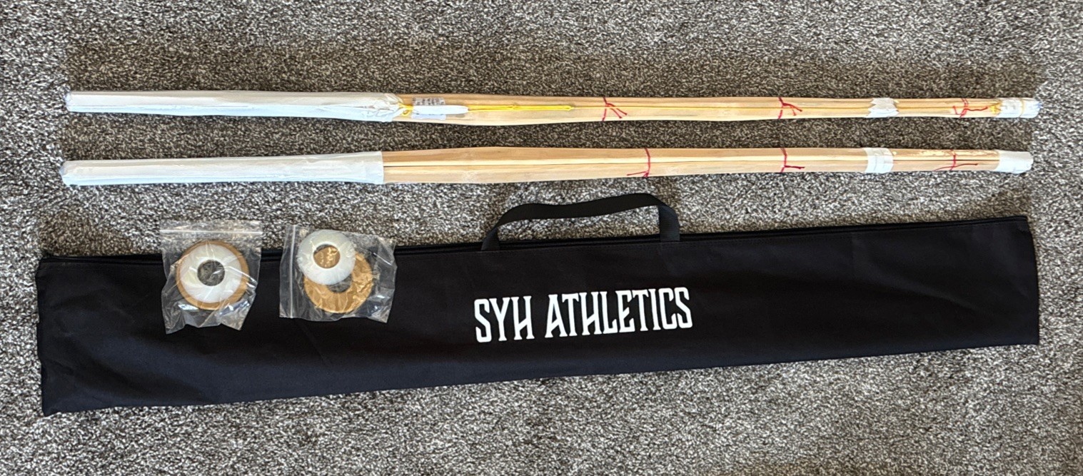 Kendo Bamboo Practice Sticks (Set Of 2) Japanese Samurai Training Shinai, Sz 39