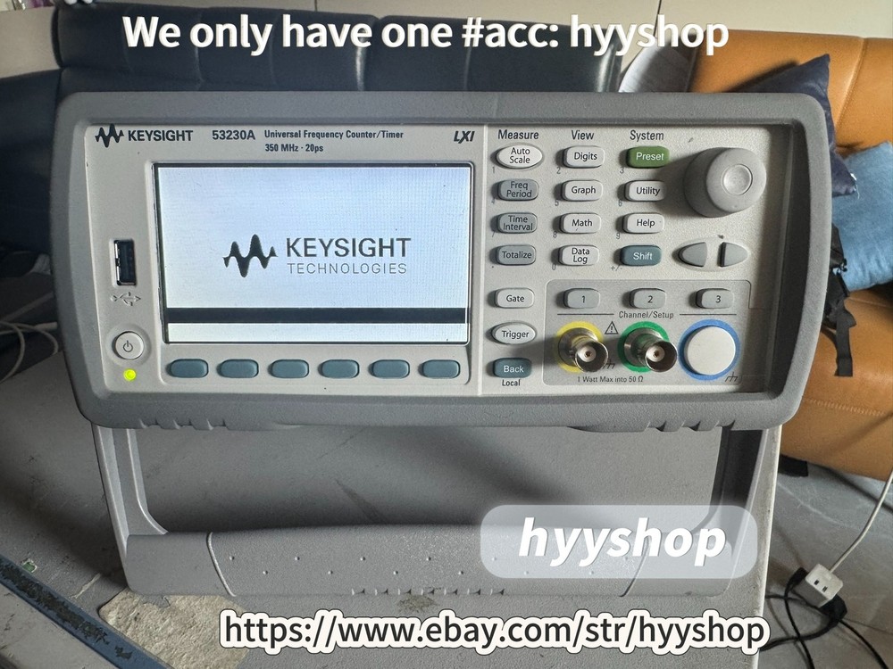 KEYSIGHT 53230A Universal Frequency Counter, 350MHz bandwidth, 20ps resolution.