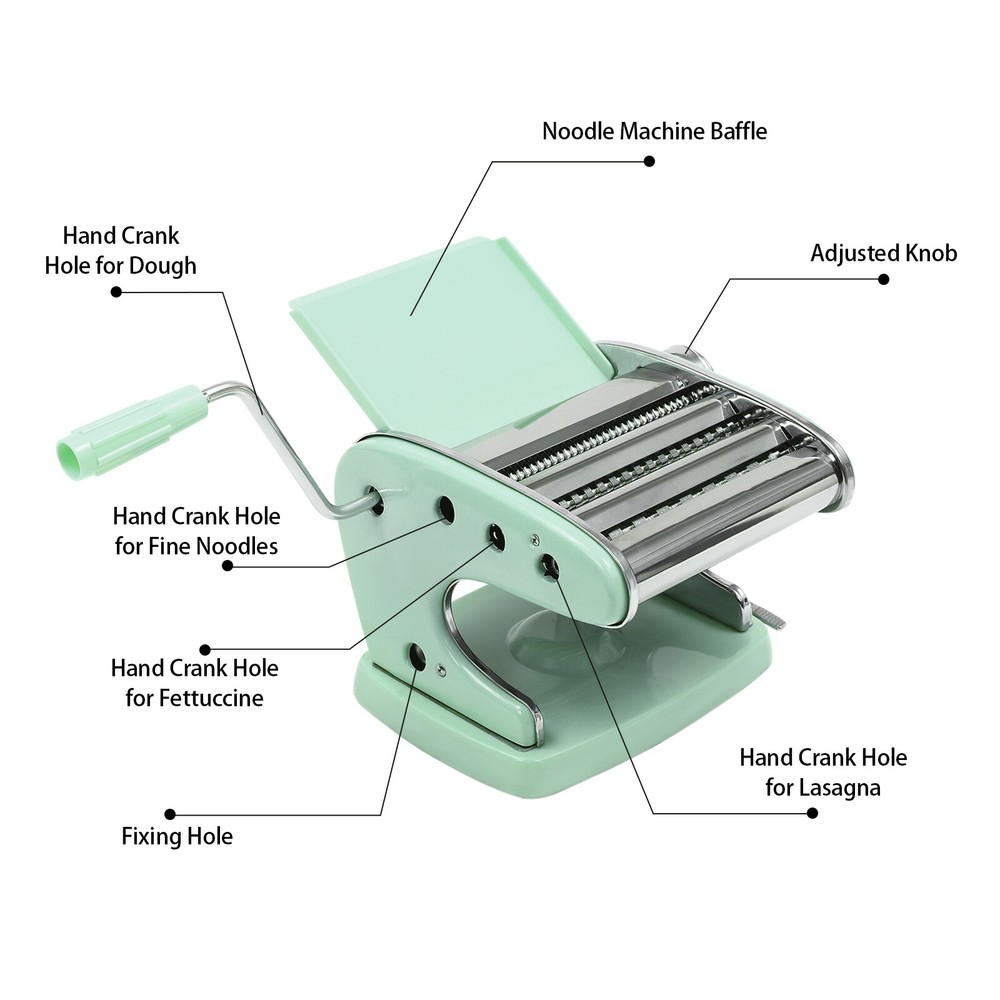 Thickness 0.3-5mm Adjustable Pasta Maker Machine Manual Noodle Making Machine