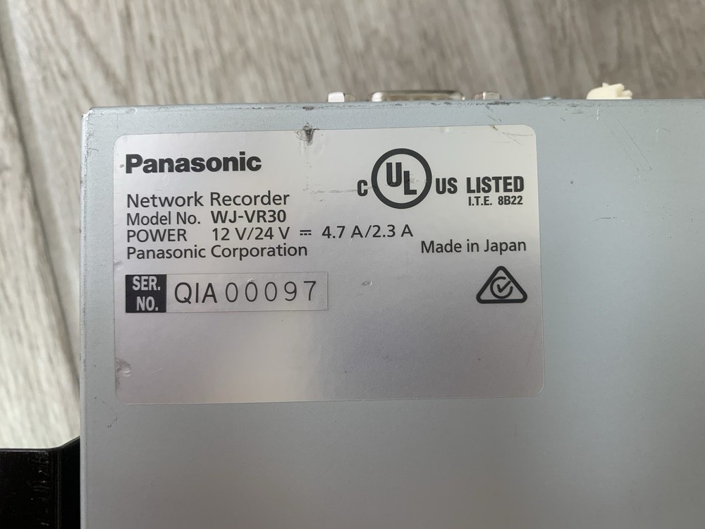 Panasonic Arbitrator Video Processing Unit recording + Key WJ-VR30