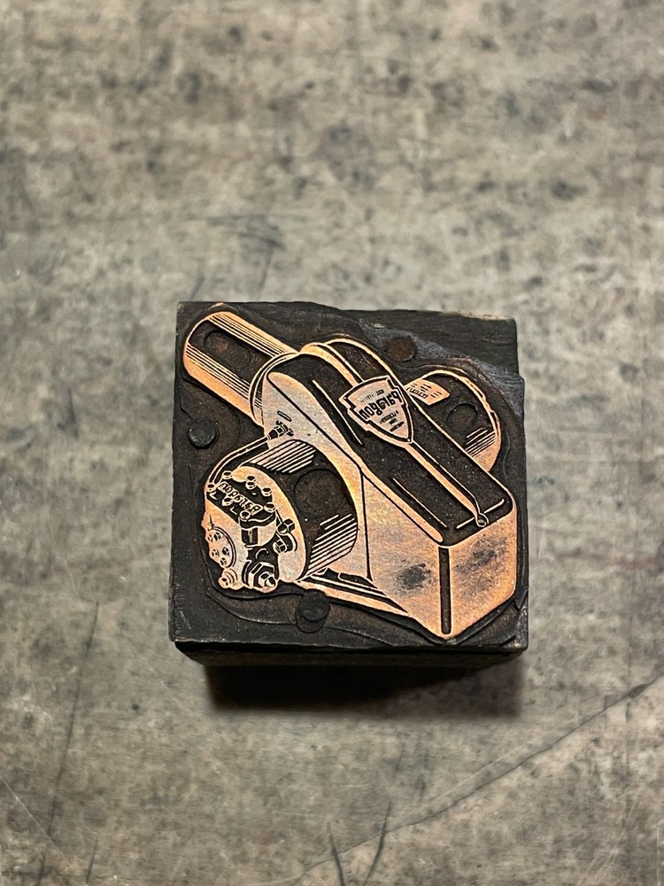 Printing Letterpress Printers Block Copper 'Paragon' Machine Component (1230)