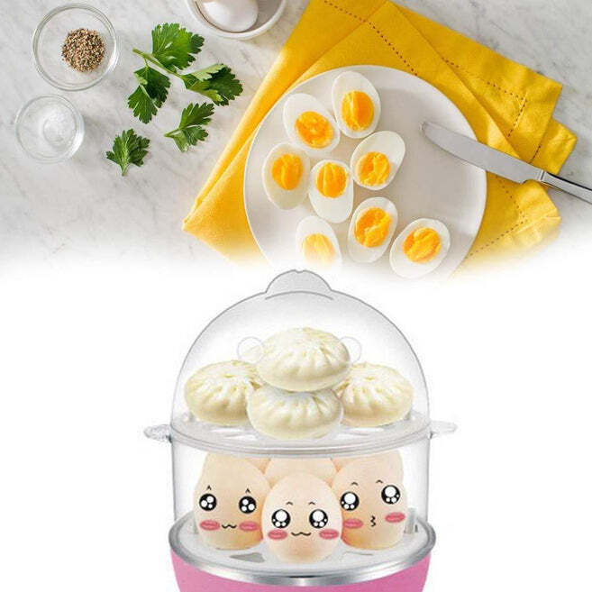 Multi-function 2 Layer 14 Egg Cooker Boilers And Vegetable Steamer.