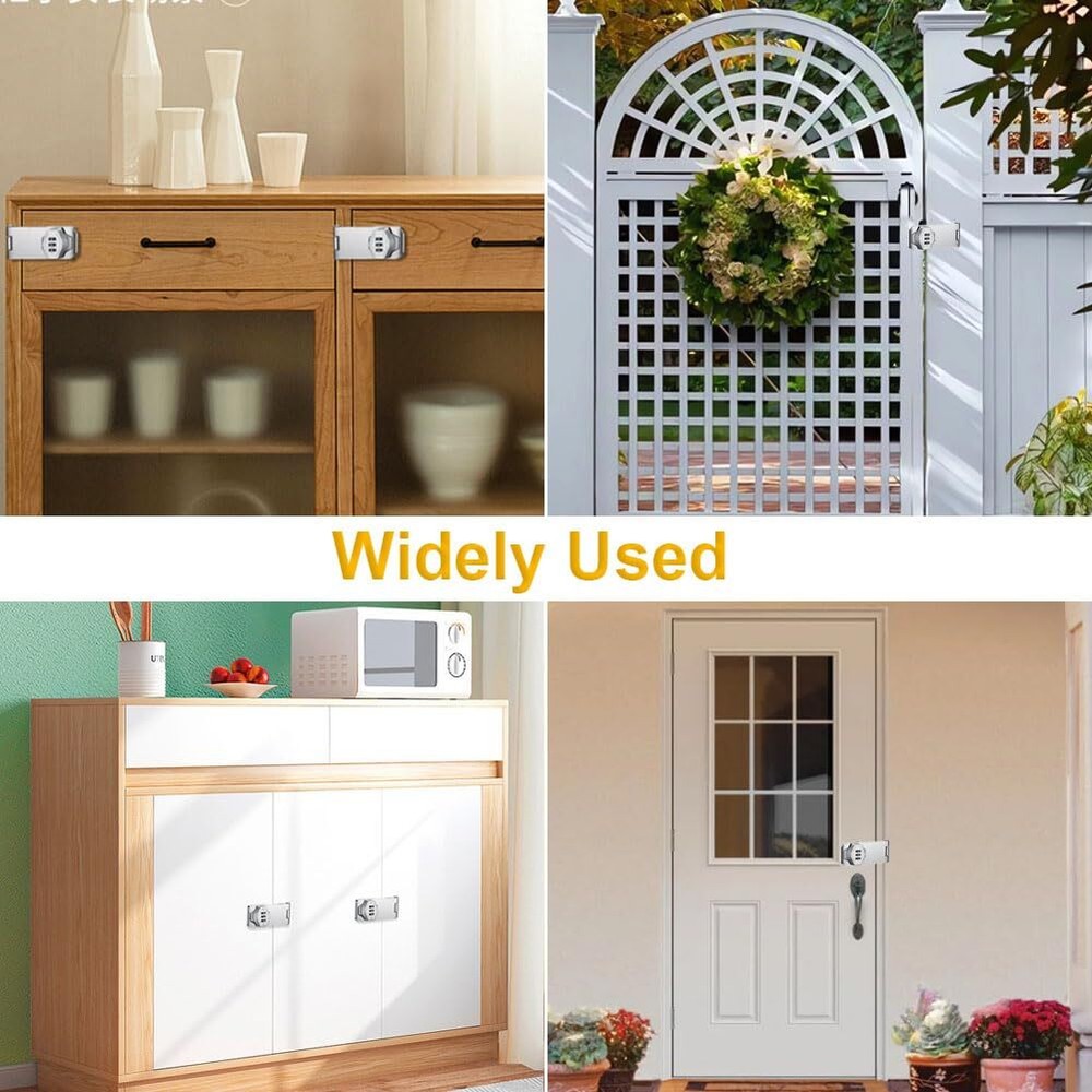 3 Digit Keyless Cupboard Locks with 3 Digit Combination Lock for Closet Pantry