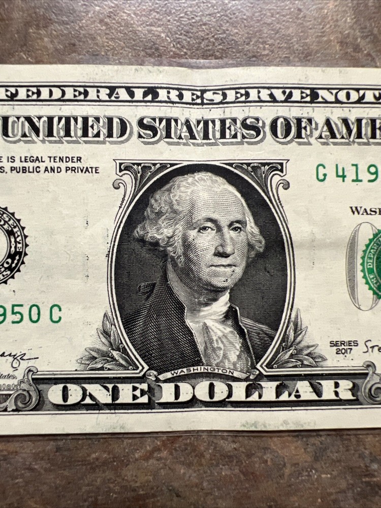 2017 Ink Transfer Error $1 Note One Dollar Bill