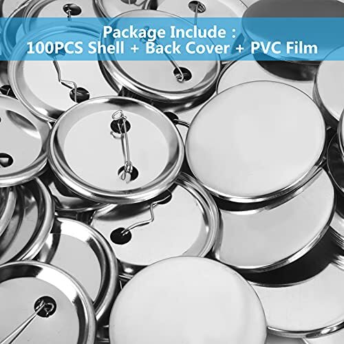 100 Sets 25mm/1 Inch Blank Button Making Supplies Round DIY Badge Button Maker
