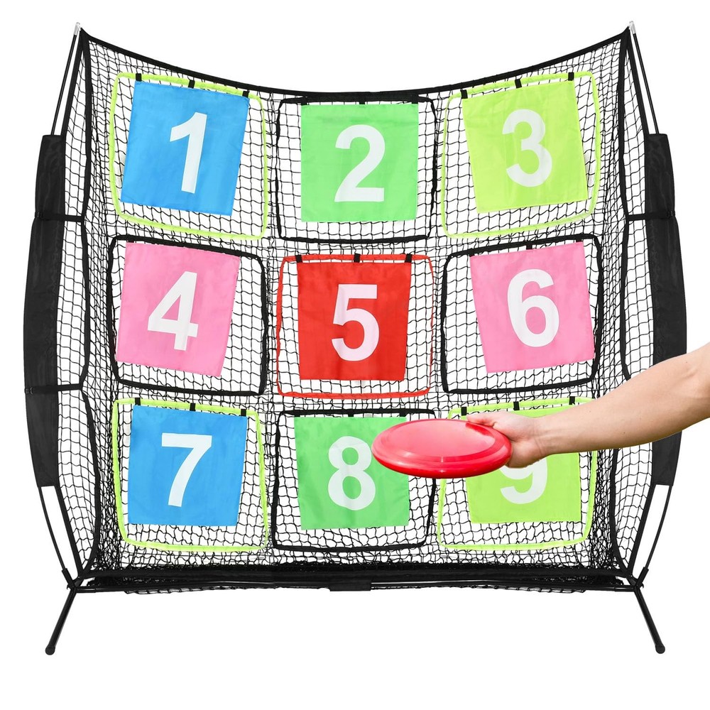 Disc Golf Net Portable Disc Training Net with 9 Target Multifunctional Practi...