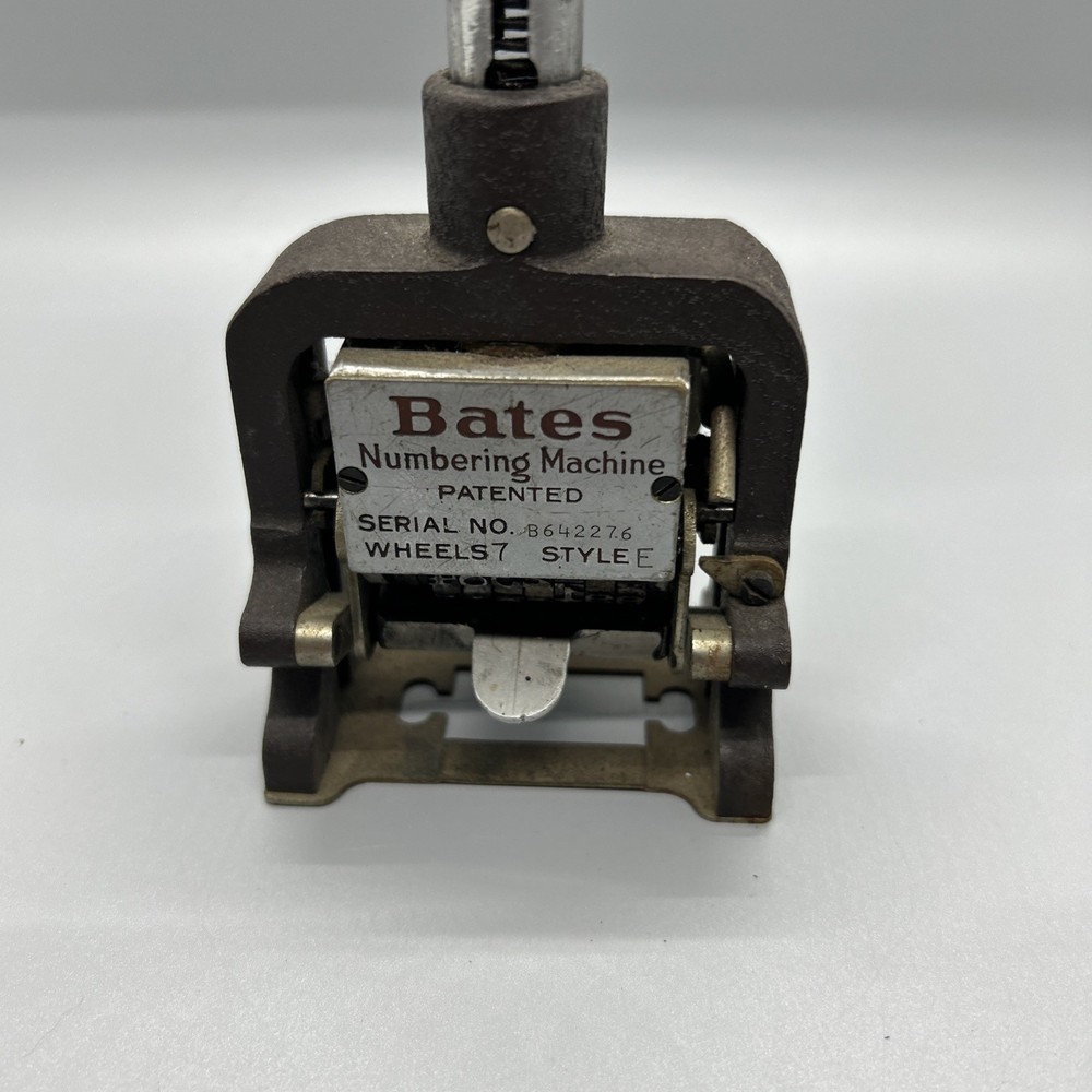 Bates Multiple Movement Six Wheel Numbering Machine Type-E Re-Inkable