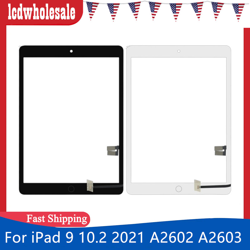 For iPad 9 10.2 2021 A2602 A2603 Touch Screen Panel With Home Button Replacement
