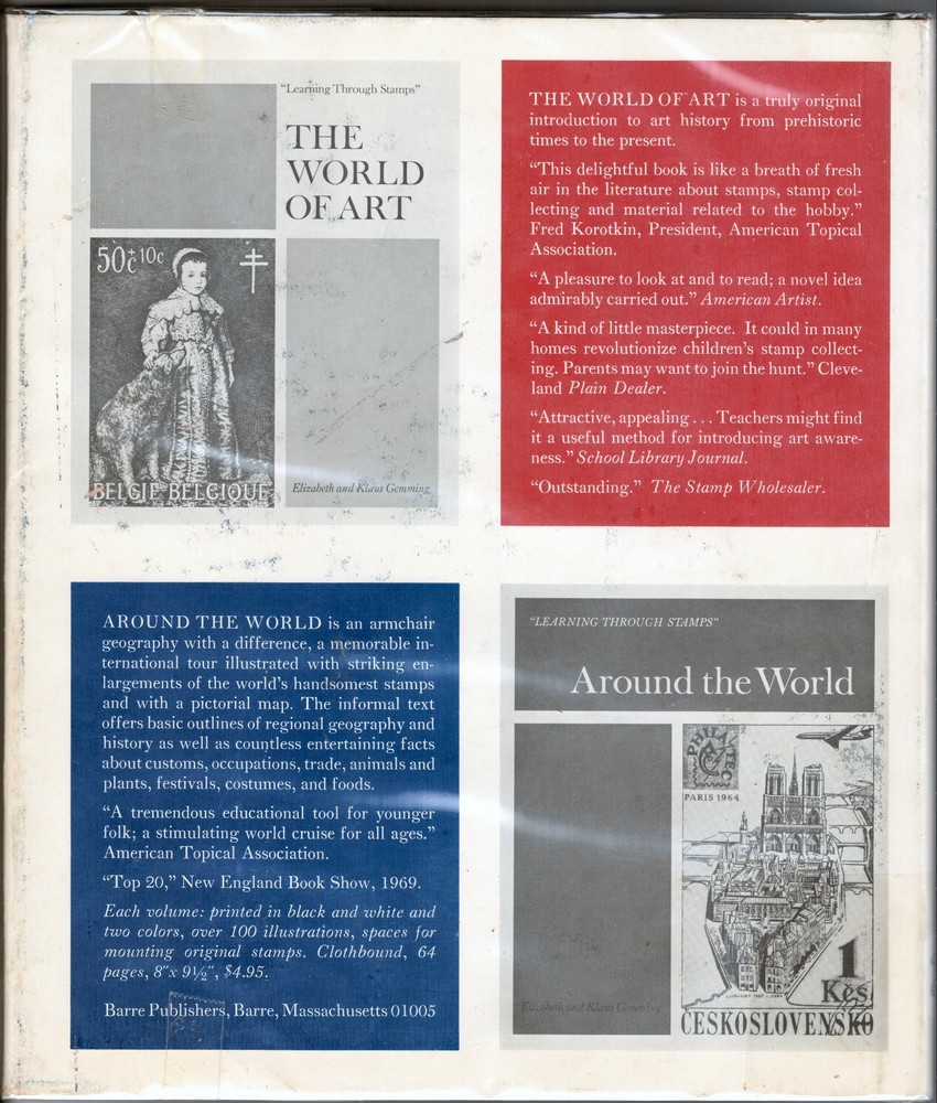 stamp book PORTRAITS OF GREATNESS Learning Through Stamps Elizabeth Gemming 1969