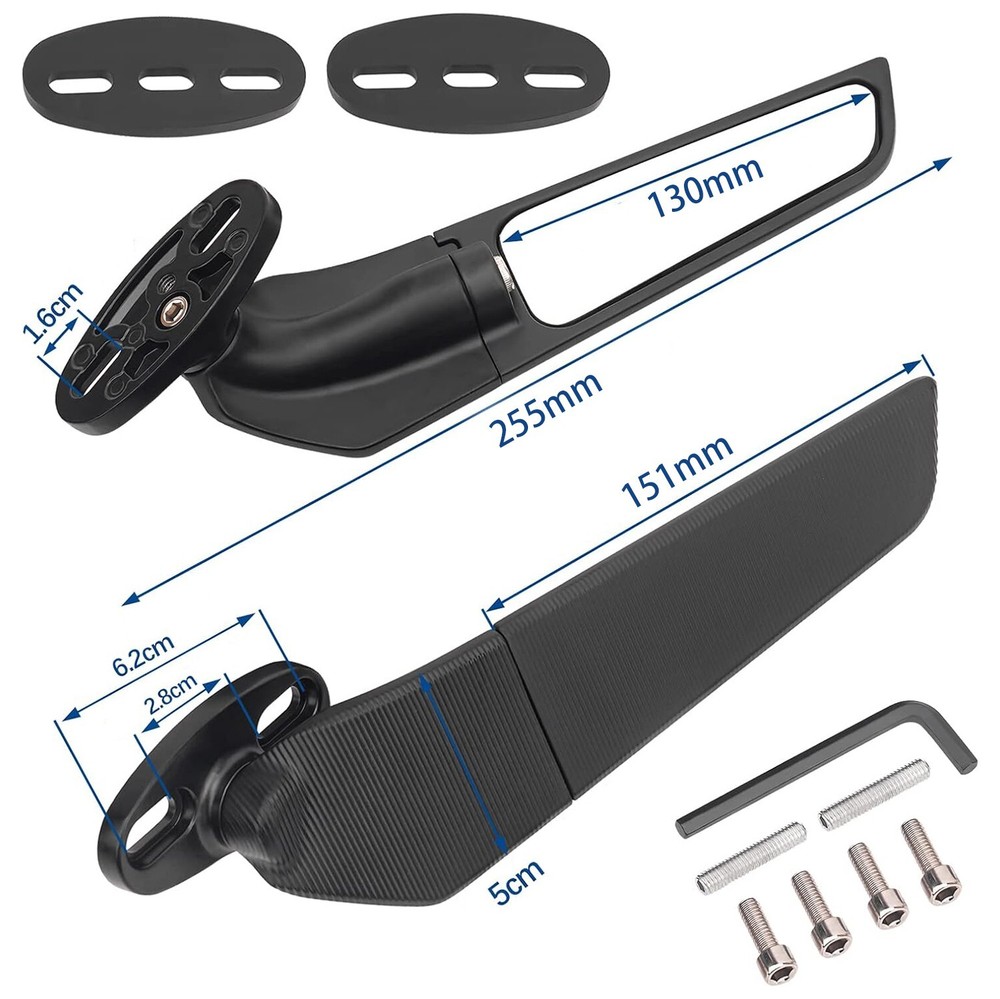 2Pcs Motorcycle Modified Rearview Mirror Adjustable Rotating Universal Mirrors