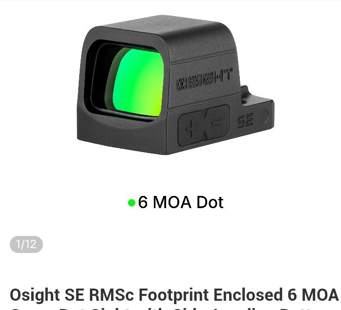 O Sight SE Green Dot Enclosed Glock 43x