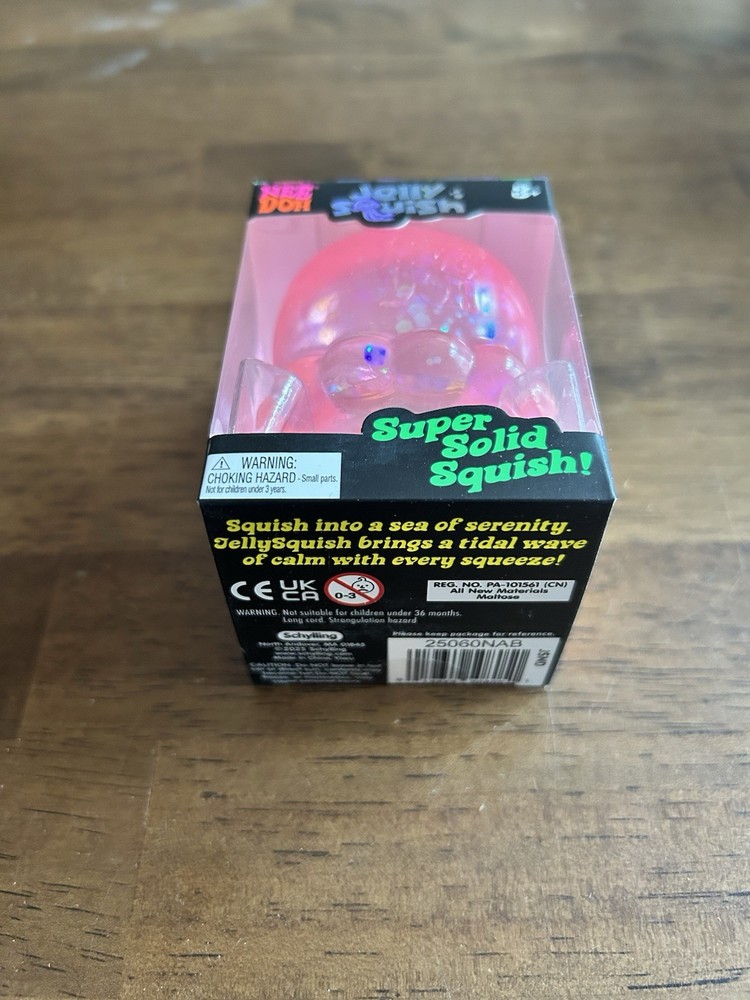 Nee Doh Jelly Squish Super Solid Squish Squeeze Toy Pink 25060NAB